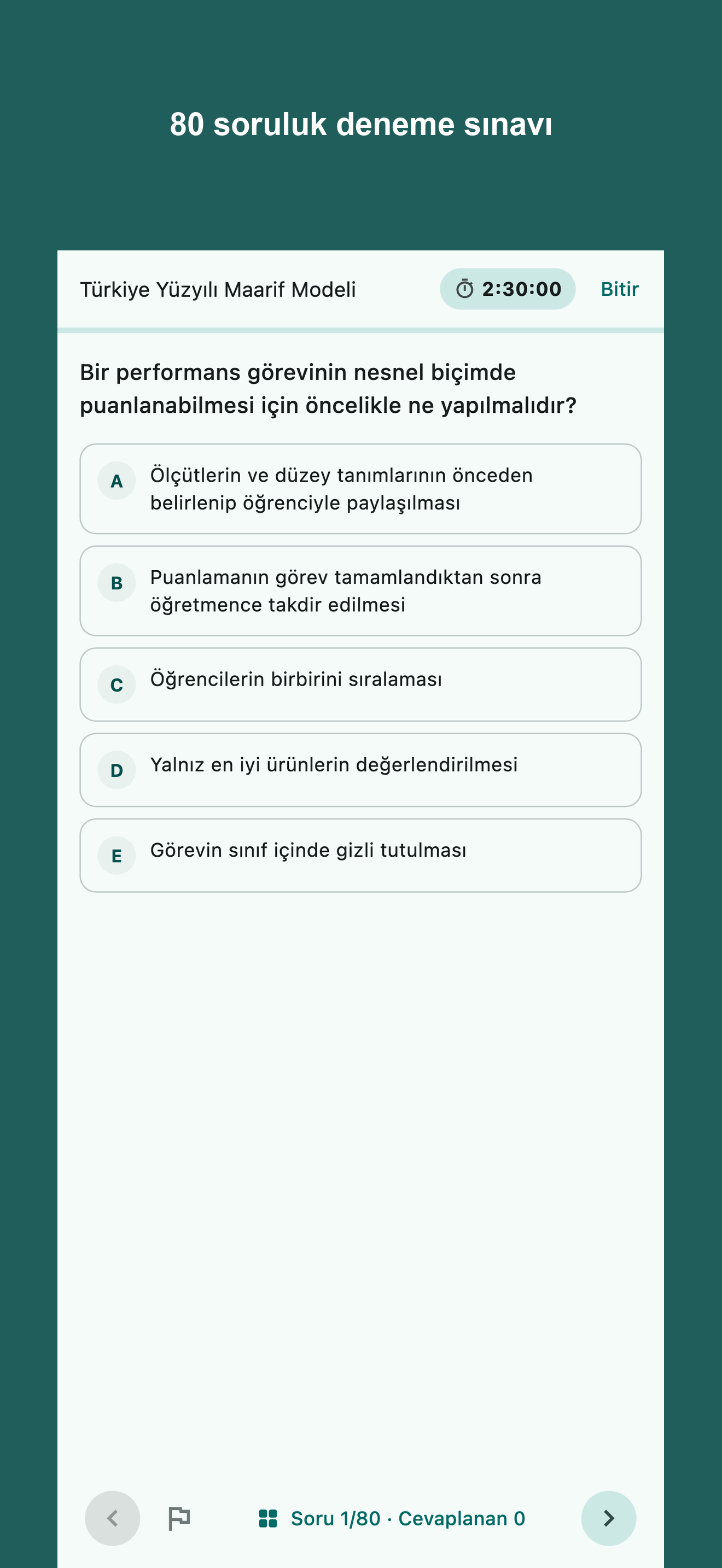 EKYS 2027 telefon deneme ekranı