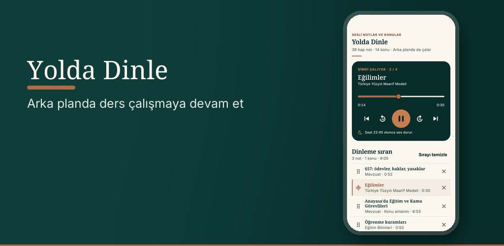 EKYS 2027: Yolda Dinle. Arka planda ders çalışmaya devam et.